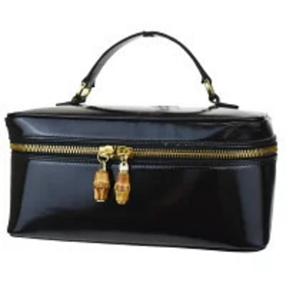 Gucci Bamboo Leather Vanity Bag Black